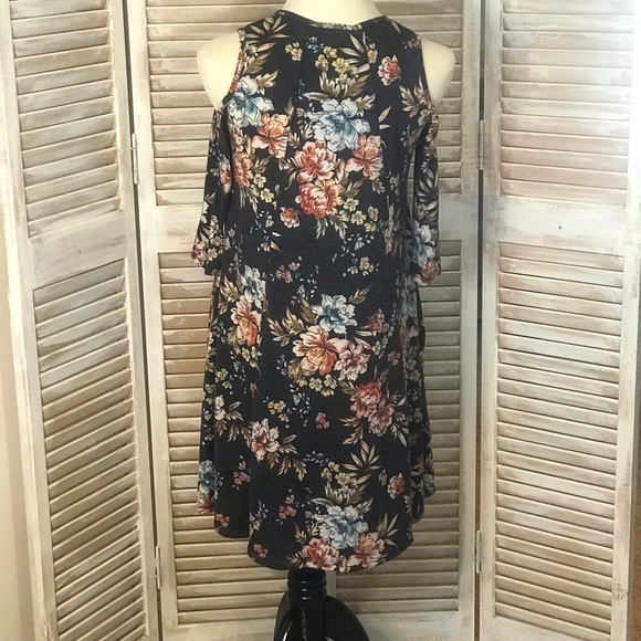 Floral Cold Shoulder Mini Dress ONE LEFT - Picture 5 of 5